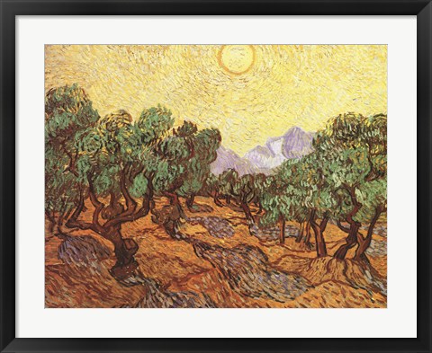 Framed Olive Trees, c.1889 Print