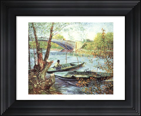 Framed Fisherman in His Boat Print