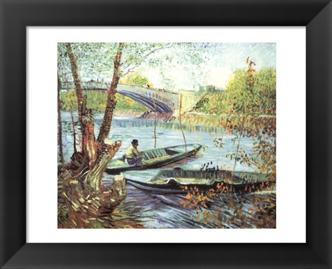 Framed Fisherman in His Boat Print