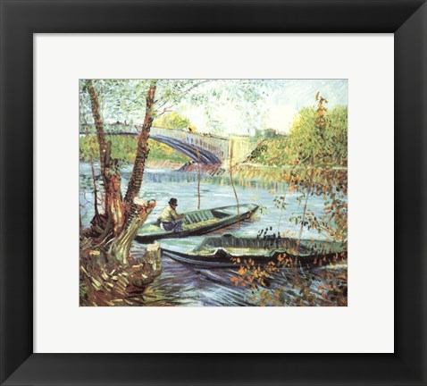 Framed Fisherman in His Boat Print