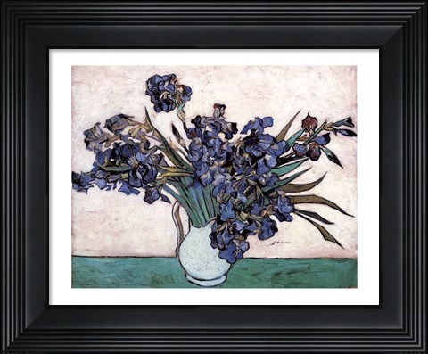 Framed Irises in Vase, c.1890 Print