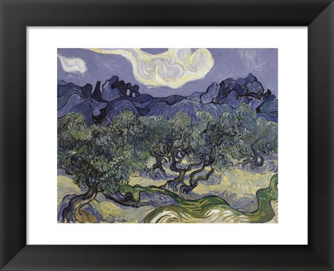Framed Olive Trees, 1889 Print