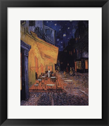 Framed Cafe Terrace on the Place du Forum, Arles, at Night, c.1888 Print