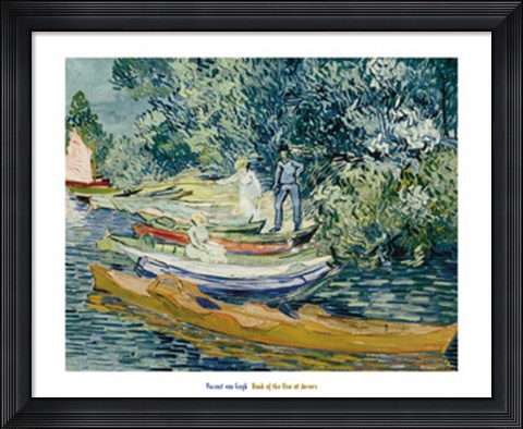 Framed Bank of the Oise at Auvers, 1890 Print