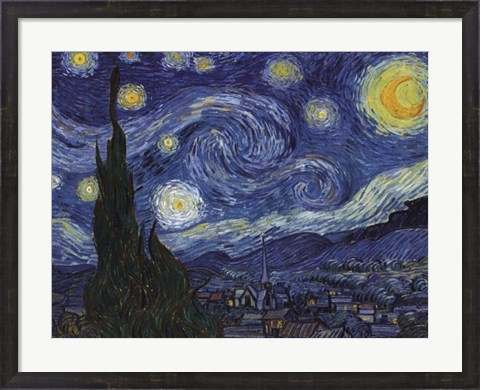 Framed Starry Night, c.1889 Print