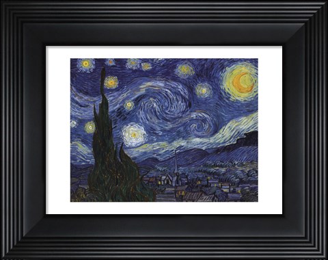 Framed Starry Night, c.1889 Print