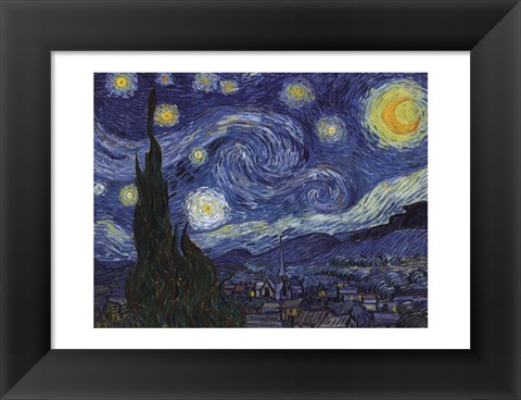 Framed Starry Night, c.1889 Print