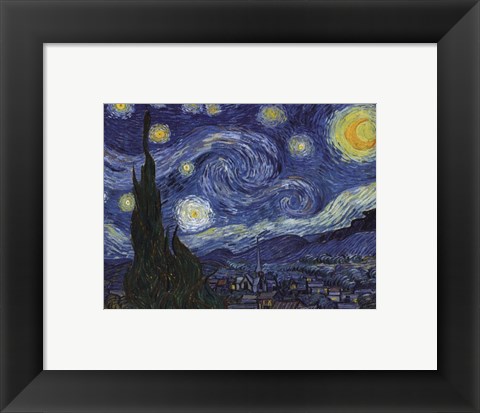 Framed Starry Night, c.1889 Print