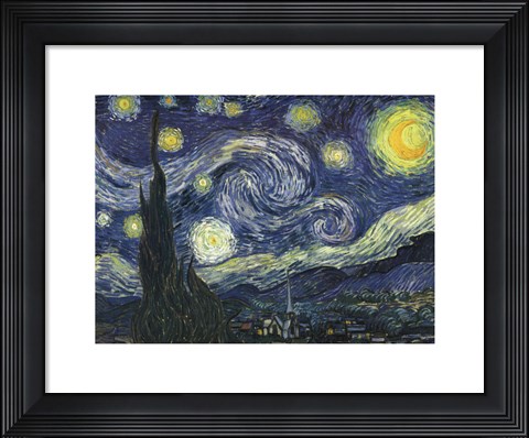 Framed Starry Night, c.1889 Print