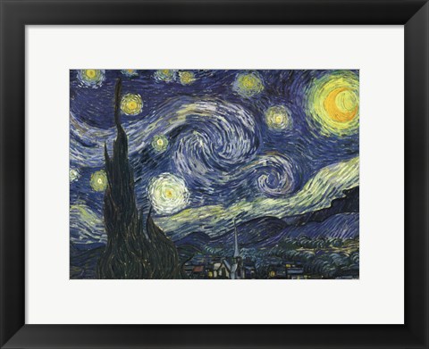 Framed Starry Night, c.1889 Print