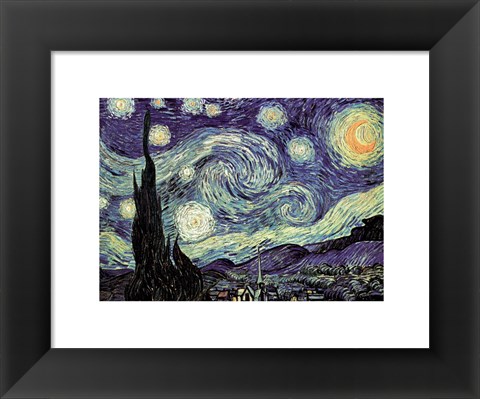 Framed Starry Night, c.1889 Print