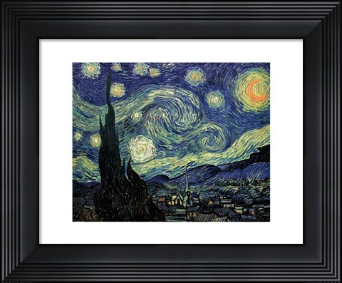 Framed Starry Night, c.1889 Print
