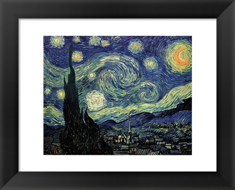 Framed Starry Night, c.1889 Print