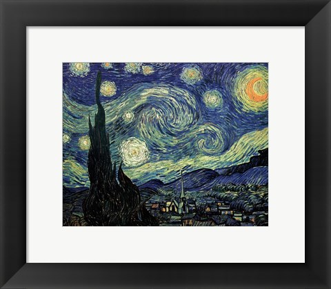 Framed Starry Night, c.1889 Print