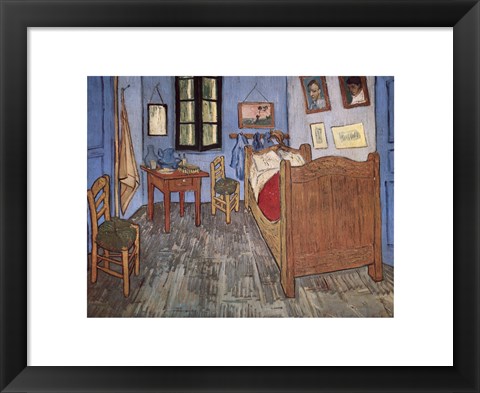 Framed Bedroom at Arles, c.1887 Print