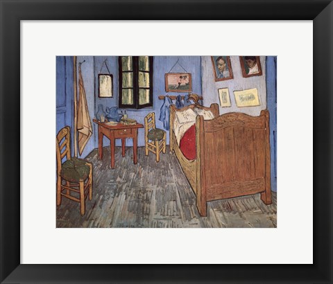 Framed Bedroom at Arles, c.1887 Print