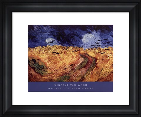 Framed Wheatfield with Crows, c.1890 Print