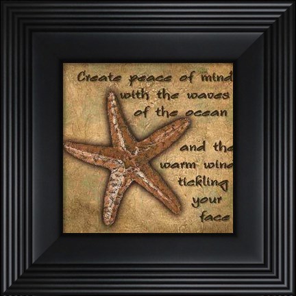 Framed Tuscan ShellsCreate Peace Of Mind Print