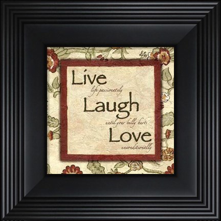 Framed Wtlb, Eduardian FloralLive Laugh Love Print