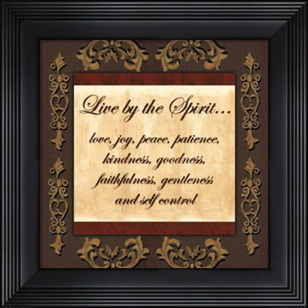 Framed Wtlb, BrowngoldLive By The Spirit Print