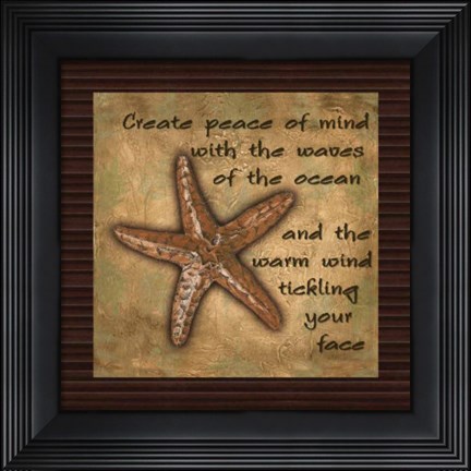 Framed Tuscan ShellsCreate Peace Of Mind Print