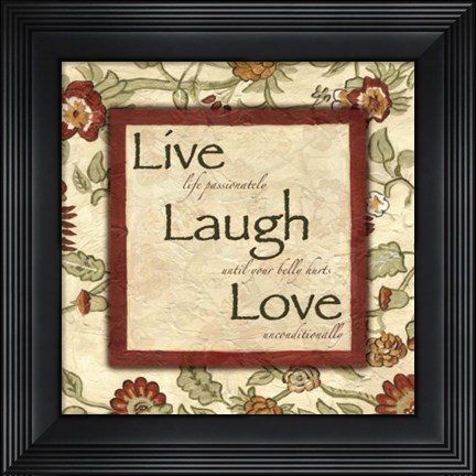 Framed Wtlb, Eduardian FloralLive Laugh Love Print