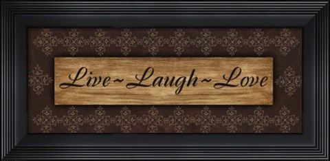 Framed Wtlb, Wood ScrollLive Laugh Love Print