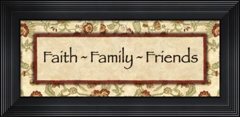 Framed Wtlb, Eduardian FloralFaith Family Frie Print
