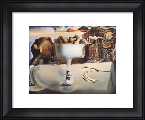 Framed Apparition of Face and Fruit Dish on a Beach, c.1938 Print