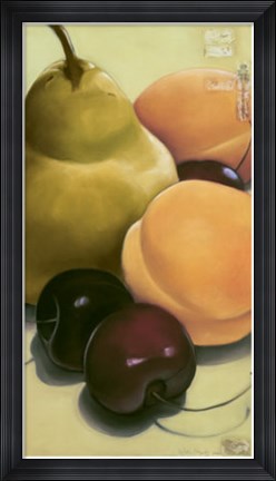 Framed Pear, Apricots &amp; Cherries Print