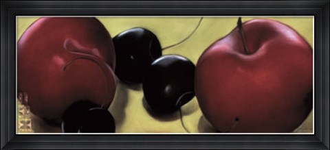 Framed Red Plums &amp; Cherries Print