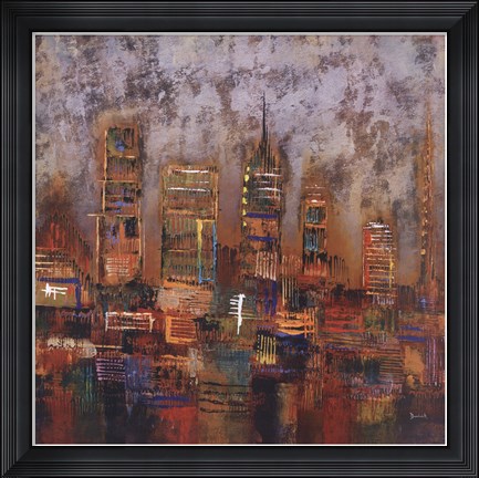 Framed City Lights I Print