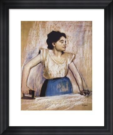 Framed Girl At Ironing Board Print