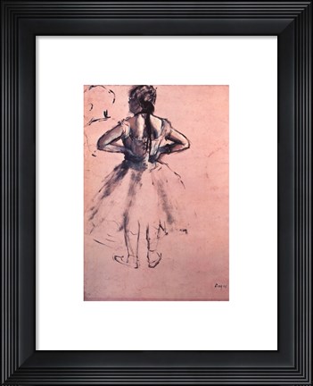 Framed Study of Dancer from Behind, Hands at her Side. c.1873 Print
