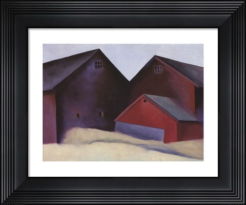 Framed Ends of Barns, 1922 Print