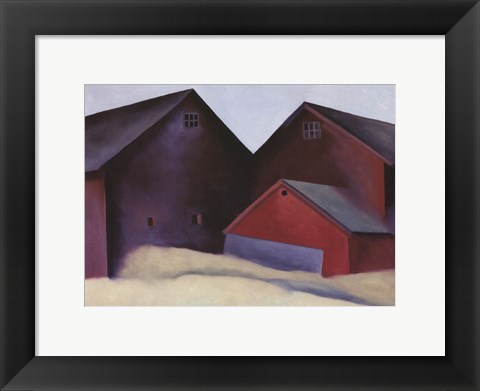 Framed Ends of Barns, 1922 Print