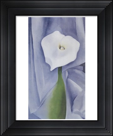 Framed Calla Lily on Grey, 1928 Print