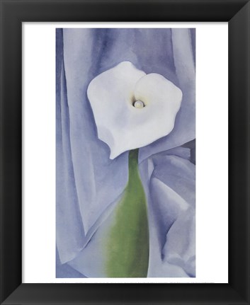 Framed Calla Lily on Grey, 1928 Print