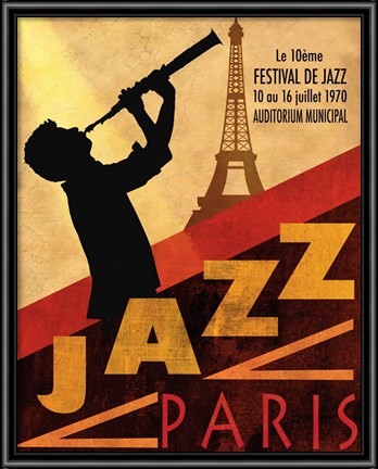 Framed 1970 Jazz in Paris Print
