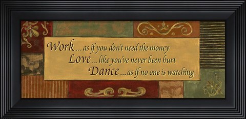 Framed WTLB DcorWork, Love, Dance Print