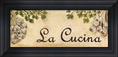Framed La CucinaGarlic Print
