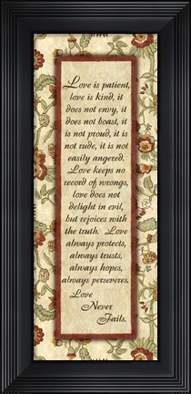 Framed WTLB, Eduardian FloralLove is Patient Print