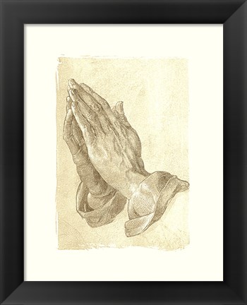 Framed Praying Hands, c.1508 (sepia) Print