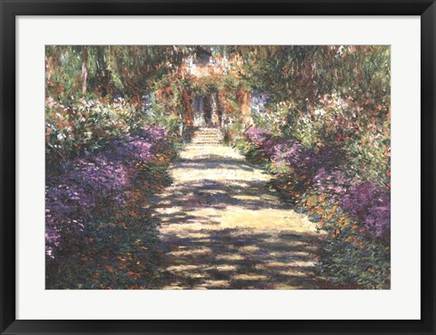 Framed Garden at Giverny Print