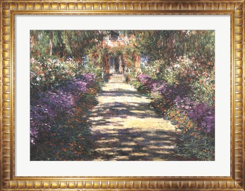 Framed Garden at Giverny Print