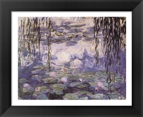 Framed Water Lilies and Willow Branches, c.1917 Print