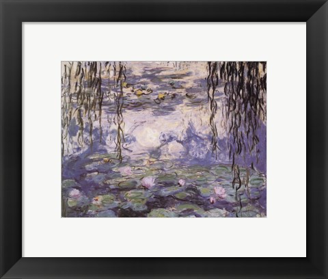 Framed Water Lilies and Willow Branches, c.1917 Print