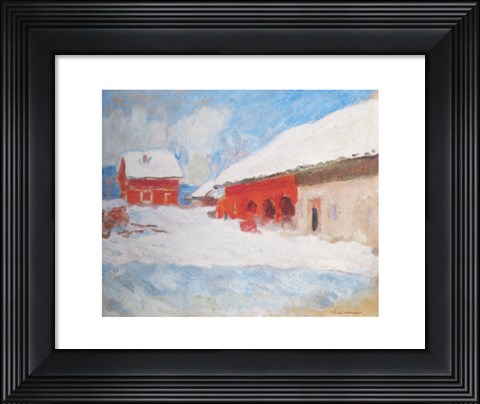 Framed Les maisons rouges a Bjoernegaard, Norvege, 1895 Print