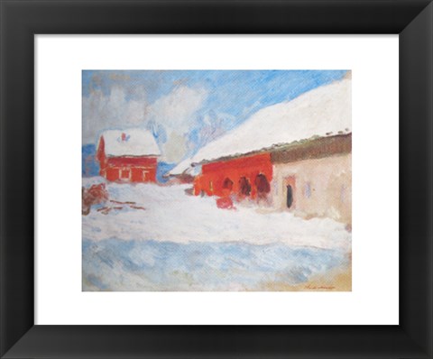 Framed Les maisons rouges a Bjoernegaard, Norvege, 1895 Print