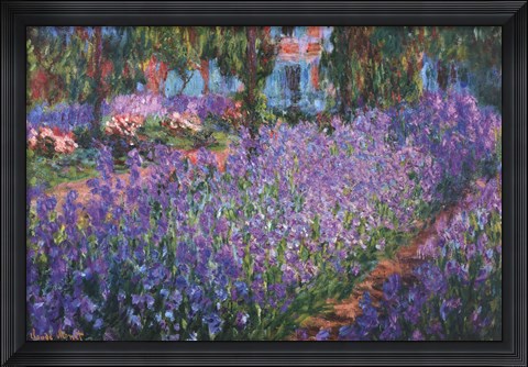 Framed Artist&#39;s Garden at Giverny, c.1900 Print